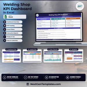 Welding Shop KPI Dashboard in Excel product cover