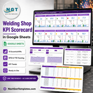 Welding Shop KPI Scorecard in Google Sheets product cover