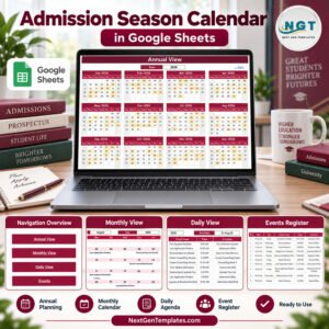 Admission Season Calendar in Google Sheets