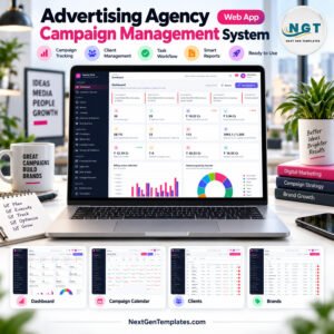 Advertising agency campaign management system web app product cover