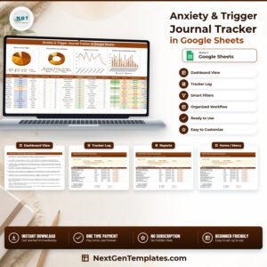 Anxiety & Trigger Journal Tracker in Google Sheets