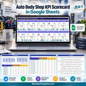 Auto Body Shop KPI Scorecard in Google Sheets