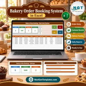 Bakery Order Booking Data Entry System in Excel