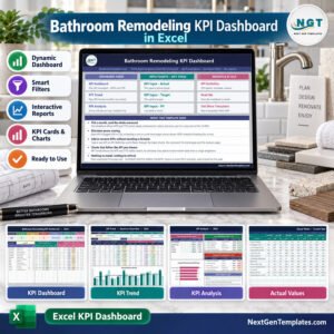Bathroom Remodeling KPI Dashboard in Excel