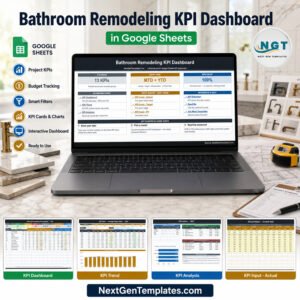 Bathroom Remodeling KPI Dashboard in Google Sheets