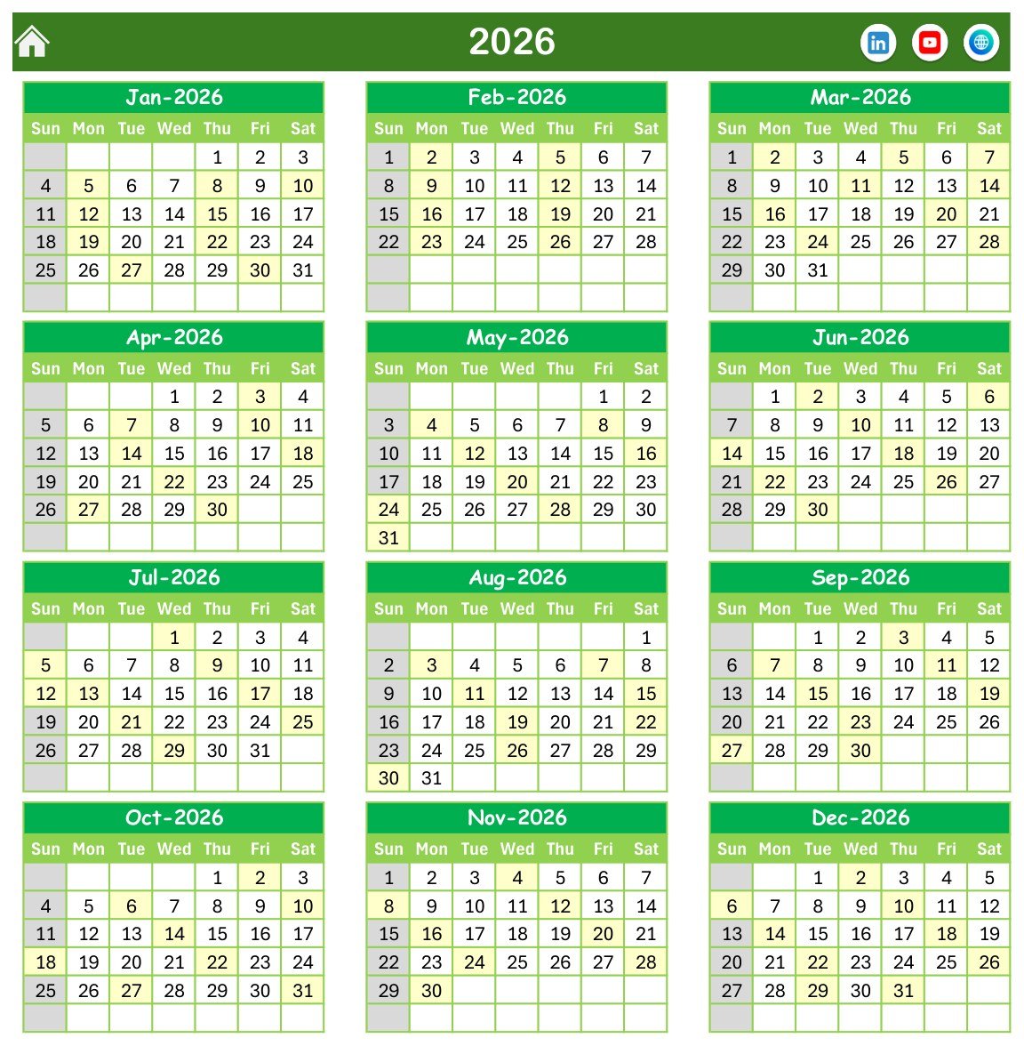 Annual view of a board exam revision calendar
