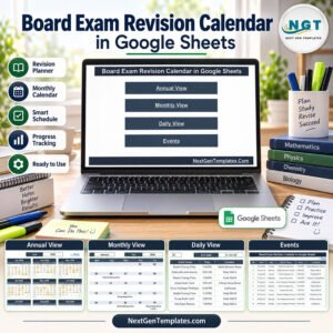 Board Exam Revision Calendar in Google Sheets
