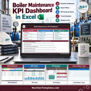 Boiler Maintenance KPI Dashboard in Excel product feature image