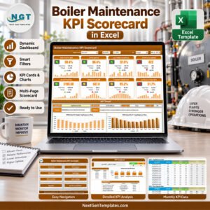 Boiler Maintenance KPI Scorecard in Excel product feature image