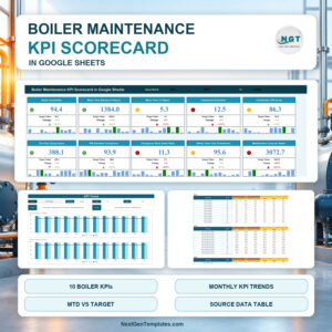 Boiler Maintenance KPI Scorecard in Google Sheets