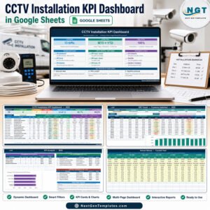 CCTV Installation KPI Dashboard in Google Sheets product feature image