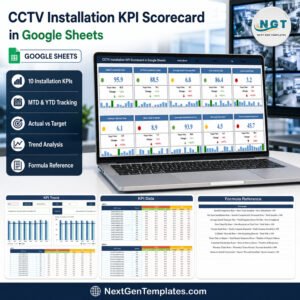 CCTV Installation KPI Scorecard in Google Sheets