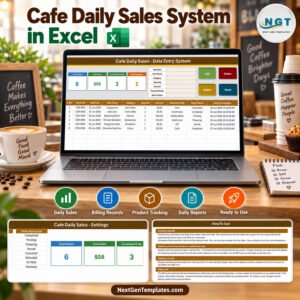 Cafe Daily Sales Data Entry System in Excel