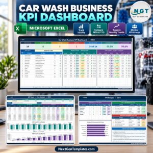 car wash business kpi dashboard in excel