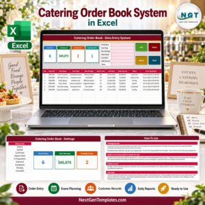 Catering Order Book Data Entry System in Excel
