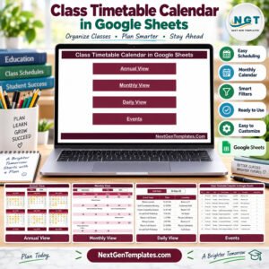 Class Timetable Calendar in Google Sheets