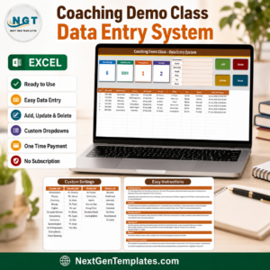 Coaching Demo Class Data Entry System in Excel