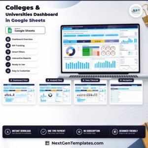 Colleges & Universities Dashboard in Google Sheets - product cover