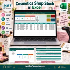 Cosmetics Shop Stock Data Entry System in Excel feature image