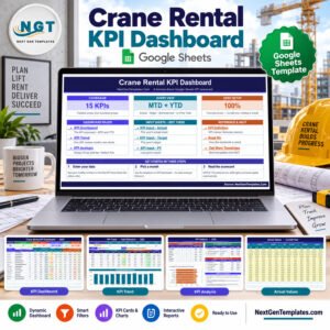 Crane Rental KPI Dashboard in Google Sheets