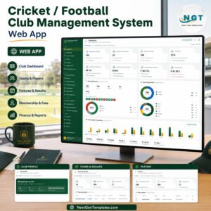 Cricket and Football Club Management System Web App