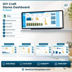 DIY Craft Stores Dashboard in Excel