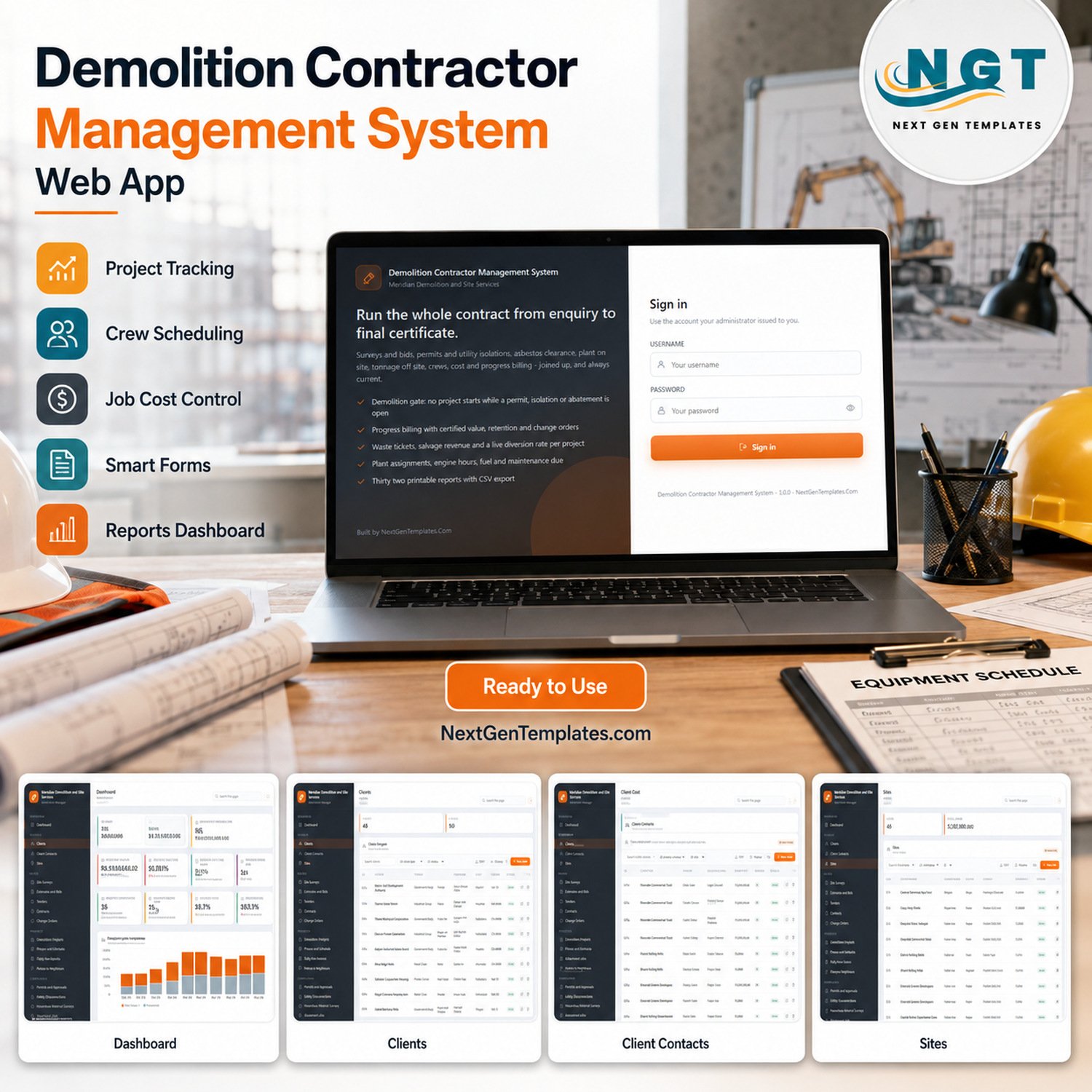 Demolition Contractor Management System Web App
