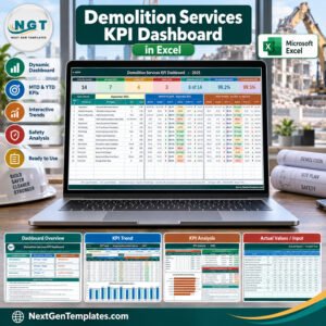Demolition Services KPI Dashboard in Excel