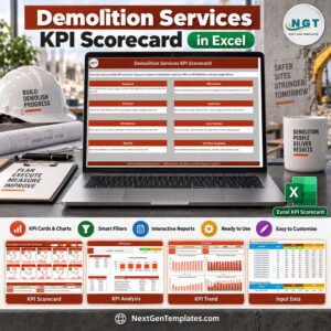 Demolition Services KPI Scorecard in Excel