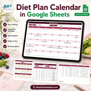 Diet Plan Calendar in Google Sheets - product cover