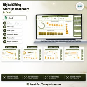Digital Gifting Startups Dashboard in Excel product cover