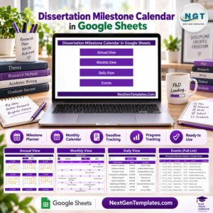 Dissertation Milestone Calendar in Google Sheets