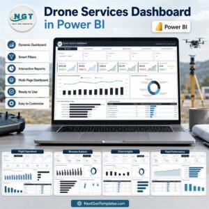 Drone Services Dashboard in Power BI feature image with Overview report