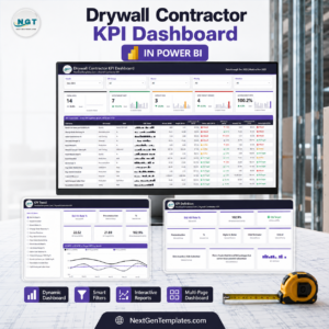 Drywall Contractor KPI Dashboard in Power BI
