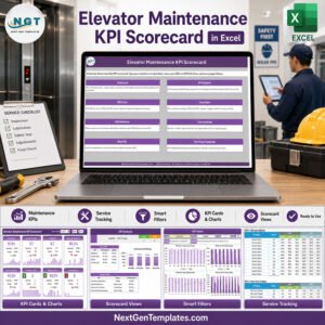 Elevator Maintenance KPI Scorecard in Excel product cover