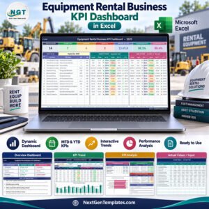 Equipment Rental Business KPI Dashboard in Excel