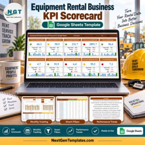 Equipment Rental Business KPI Scorecard in Google Sheets