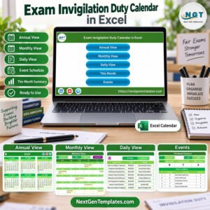 Exam Invigilation Duty Calendar in Excel product image