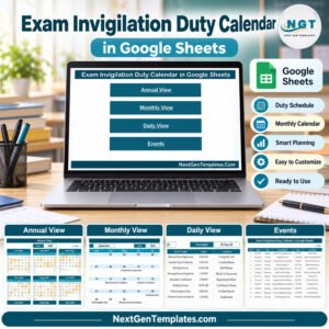 exam invigilation duty calendar in google sheets