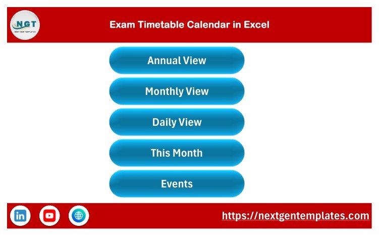 Exam Timetable Calendar in Excel - Image 2
