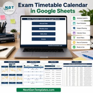 Exam Timetable Calendar in Google Sheets