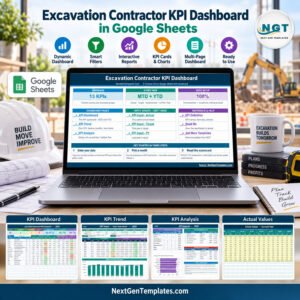 Excavation Contractor KPI Dashboard in Google Sheets