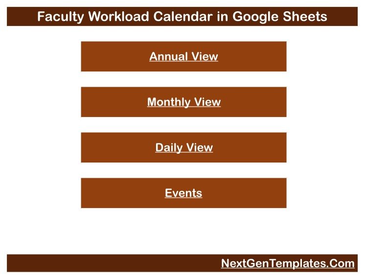 Faculty workload calendar home page