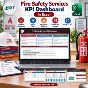 Fire Safety Services KPI Dashboard in Excel