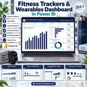Fitness Trackers & Wearables Dashboard in Power BI product feature image