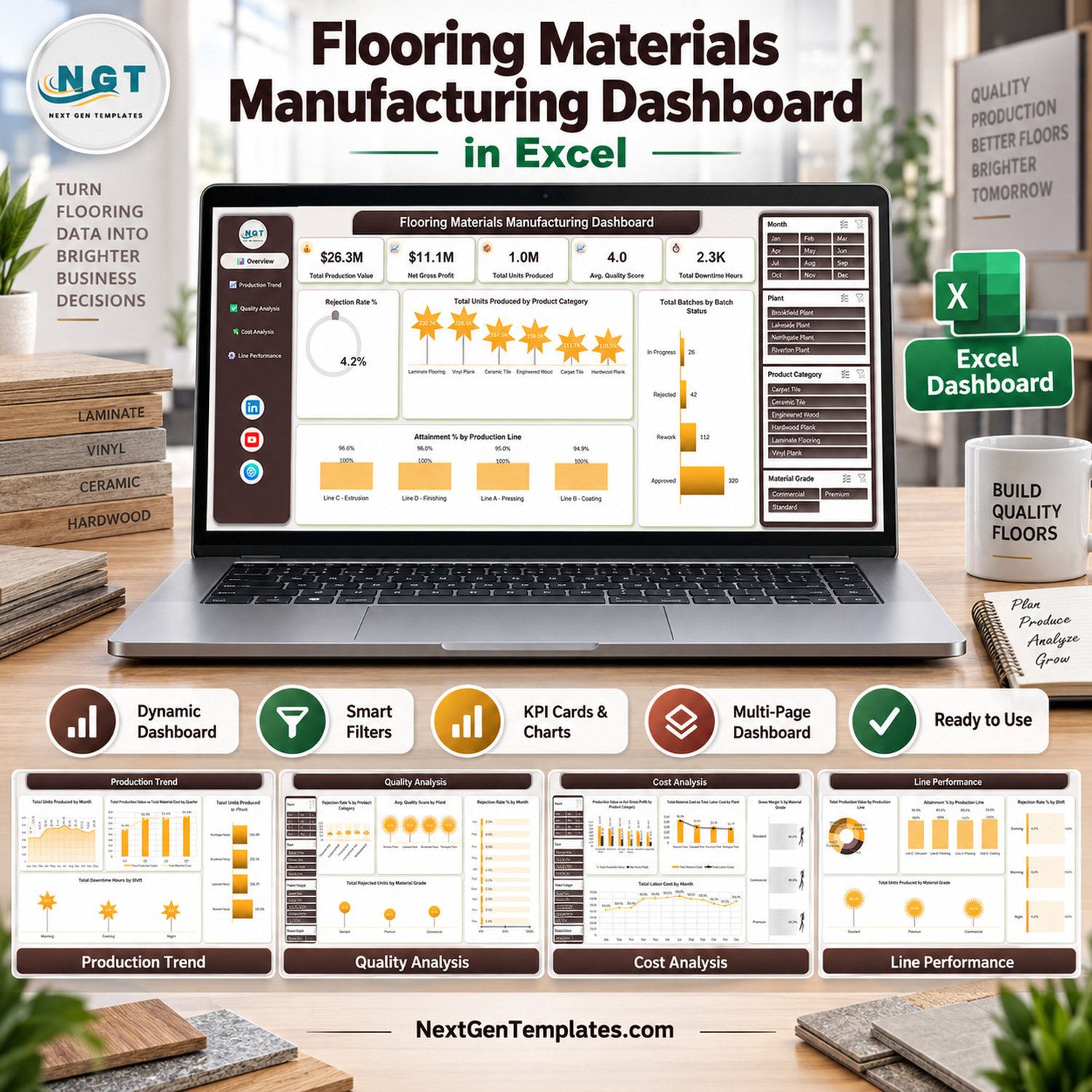 Flooring Materials Manufacturing Dashboard