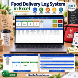 Food Delivery Log Data Entry System in Excel