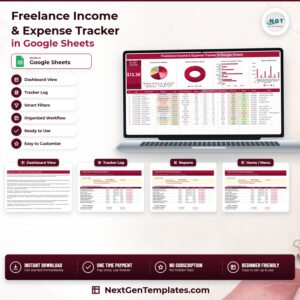 Freelance Income & Expense Tracker in Google Sheets Template