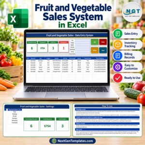 Fruit and Vegetable Sales Data Entry System in Excel