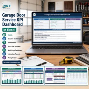Garage Door Service KPI Dashboard in Excel